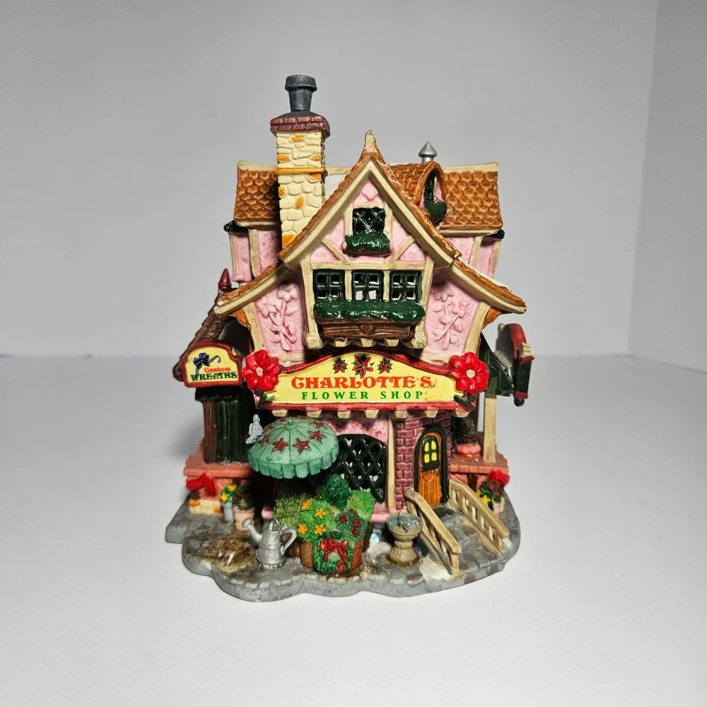 Lemax Coventry Cove 2003 Charlotte's Flower Shop Porcelain Lighted House Village